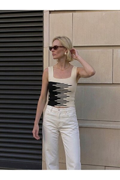 onno style women Square Collar Sleeveless Strappy Women's Bluz