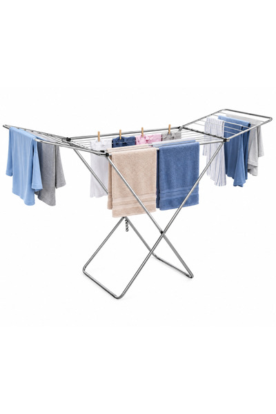 Generic Stainless Steel Foldable Clothes Drying Rack, Multi-Level Winged Laun...