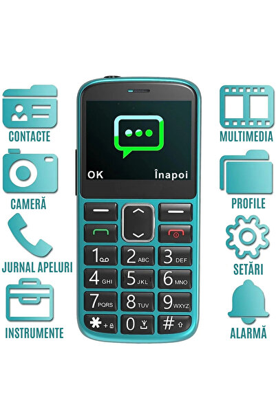CZAY Telefon Mobil Seniori cu Butoane Mari CZAY®,Limba Romana, Maghiara, Volum Puternic, Ecran Mare, 2G