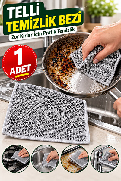 tafce 1 Adet Çok Amaçlı Tel Bulaşık Yıkama Bezi Yeni Çok Fonksiyonlu Çizilmez...