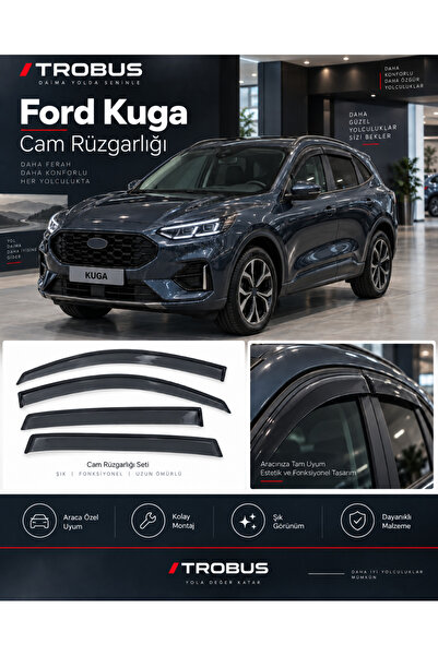 TROBUS Ford Kuga 2020-2024 Tam Uyumlu Mügen Cam Rüzgarlığı 4'lü