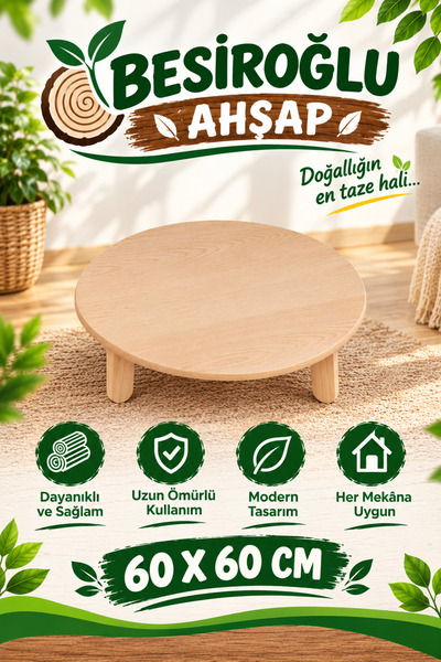 besiroglu ahsap Besiroglu Wooden Board Dough Rolling Table 60 Cm Folding Leg ...