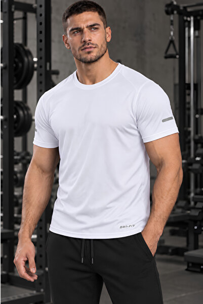 GENIUS STORE Erkek Nem Emici Hızlı Kuruma Atletik Teknik Performans Spor T-sh...