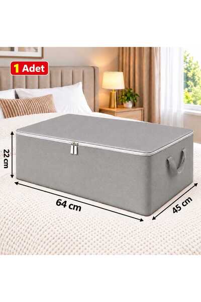 ESMANA LIVING 1 Adet- Sade Gri Büyük Boy Baza Altı Ve Çekyat Tipi Hurç 65 x 4...