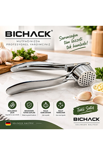 BICHACK PASLANMAZ ÇELİK SARIMSAK EZİCİSİ 1. SINIF KALİTE