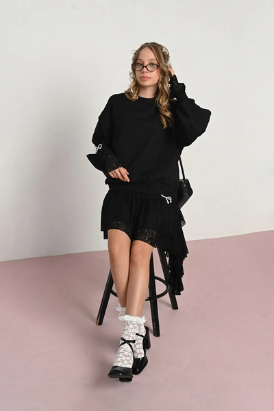 HAUSEkids 9-14 Yaş Modern Dreamy Kız Çocuk Takım-Siyah