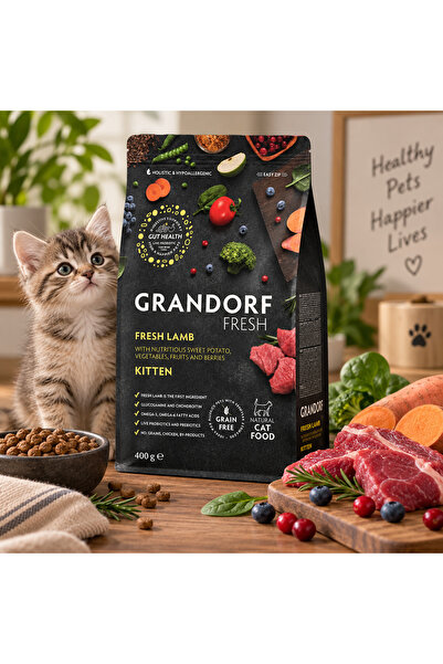 Grandorf قراندورف طعام جاف للقطط نكهة لحم خروف الطازج للقطط الصغيرة 2كجم