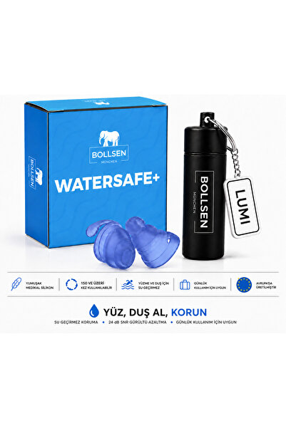 BOLLSEN Watersafe+ Yüzme Kulak Tıkacı Su Geçirmez Silikon – Havuz, Deniz, Duş...