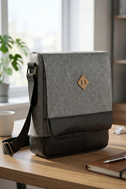 Fiyaka Gk15 Postman Vertical Crossbody Bag Gray Black