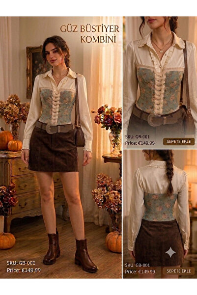 hbtasarim Lolita Fransız büstiyer vintage bluz