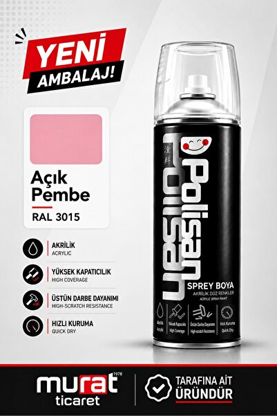 Polisan Akrilik Açık Pembe Sprey Boya 400 ml - Ral 3015