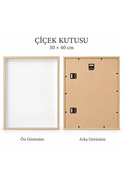 Mutkin 30x40*3 Cm Ahşap Derin Anı Çerçevesi-Derinlikli Çerçeve Gül-Çiçek Kutusu