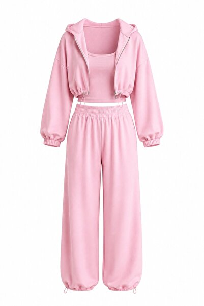 Laluvia Pink Crop Triple Set - 3223