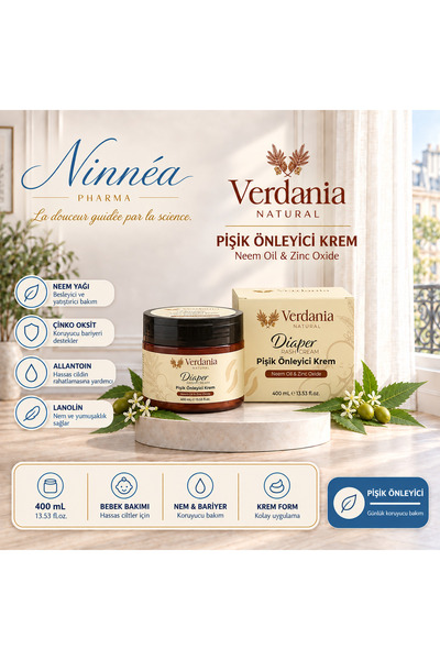 Doğal Neem Yağı İçeren Pişik Önleyici Krem 400 ml (380 gr)