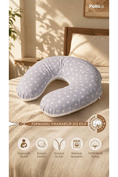 BABY LİGHT ANNELERİN İHTİYACI OLAN ÜRÜNLER Breastfeeding Pillow Gray Starry W...