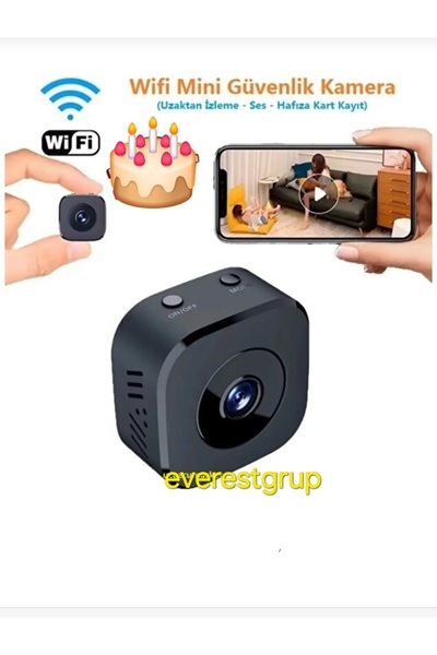 Everest Grup Wifi Mini Güvenlik Kamera (Uzaktan Izleme - Ses - Hafıza Kart Ka...
