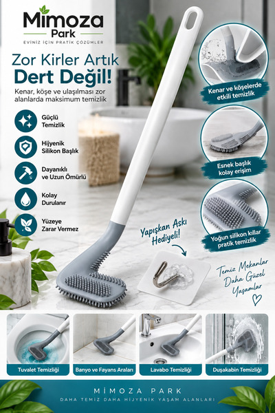 MİMOZA PARK Golf Tasarımlı Silikon Banyo Tuvalet Klozet Temizleme Fırçası Ve ...