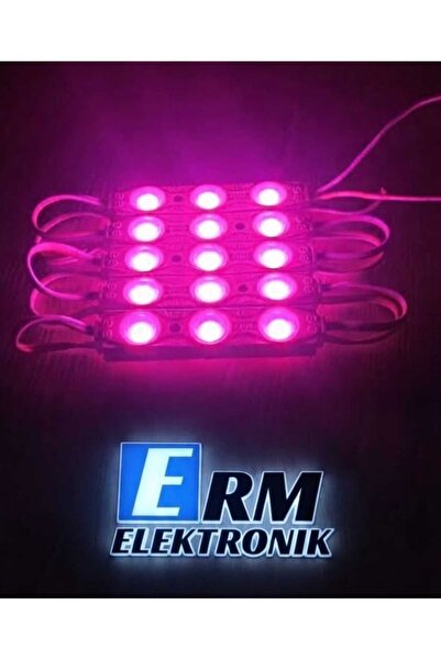 ERM 12V Pembe Modül LED 3’lü – Kutu Harf, Tabela ve Vitrin Aydınlatma (10Adet)