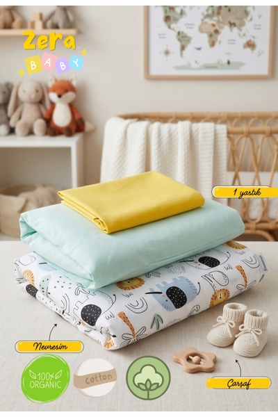 zera collection Baby Bedding Set - 100% Organic Cotton, Soft Textured & Anti-Allergic