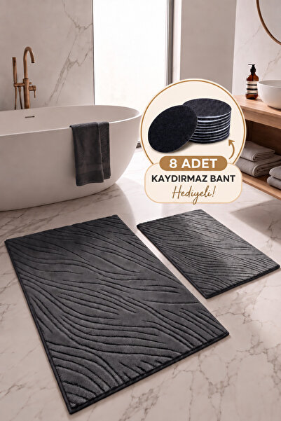 neşe home collection Banyo Paspas Seti 2'li | Makinede Yıkanabilir | Leke Tut...