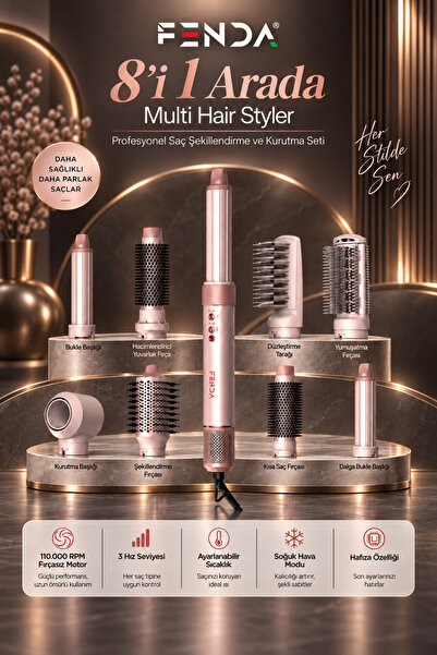 Fenda Multi Hair Styler: Profesyonel Saç Şekillendirme ve Kurutma Seti