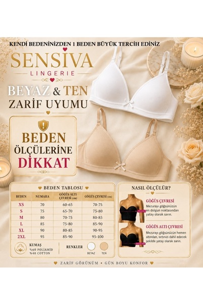 sensiva lingerie 2'Lİ Alıştırma Sütyeni Balen Telsiz Soft Bra - İlk Sütyenim ...