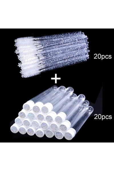 Choice3 A0035-20PCS فرشاة رموش بيضاء مكونة من 20 قطعة مع 20 عبوة، أنبوب مقاوم...