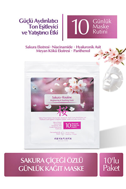 Heraflora Sakura Özlü Aydınlatıcı Nemlendirici ve Yatıştırıcı Günlük 10'lu Ka...