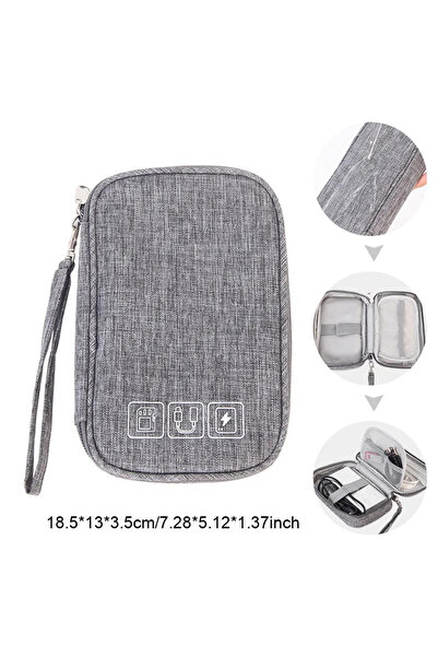Choice Gray Wholesale Cable Storage Bag Electronic Organizer Digital Charger ...