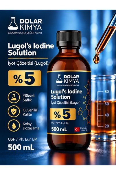 Dolar Kimya Lugol Solution 5% |   500ml |   Glass Bottle