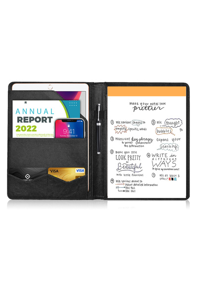 Choice Black Multifunctional Conference Folder A4 Business Stationery Folder ...