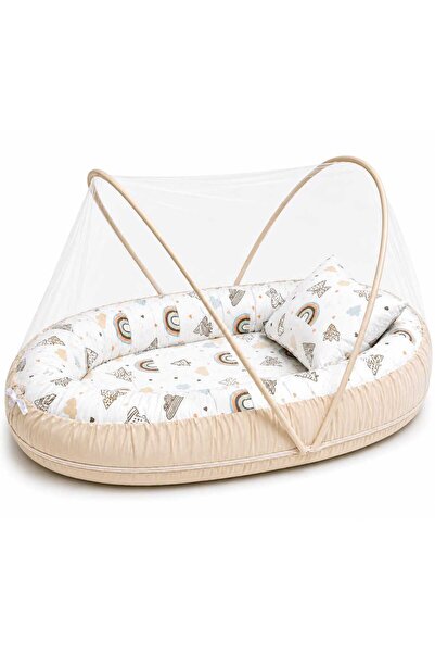 JULYA KİDS Babynest Mosquito Net Crib Baby Bed Orthopedic Pillow Pique and Co...
