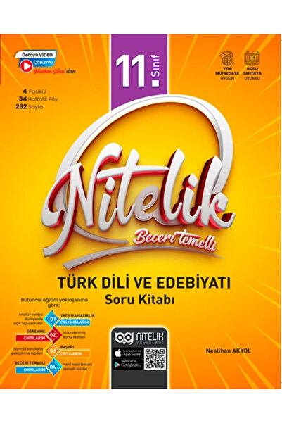 Nitelik Yayınları 11. SINIF TÜRK DİLİ VE EDEBİYATI BECERİ VE TEMELLİ SORU KİTABI