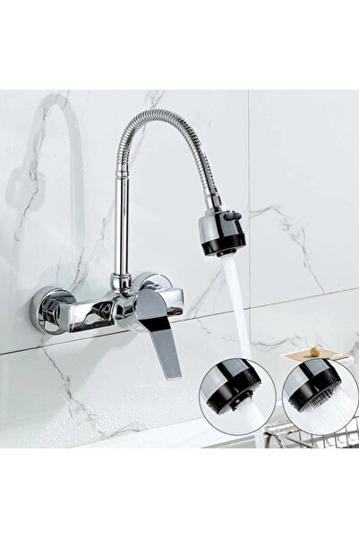 Choice3 silverA Chrome/black wall-mounted swivel, two-way spout, water stream...