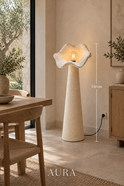 Genel Markalar AURA 130 cm Organik Form Dekoratif Lambader – El Yapımı Çiçek ...