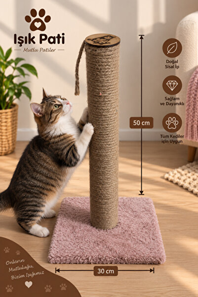 Işık Pati Kedi Tırmalama Tahtası Kare, Yerli İp