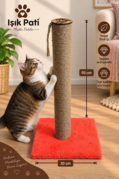 Işık Pati Kedi Tırmalama Tahtası Kare, Yerli İp