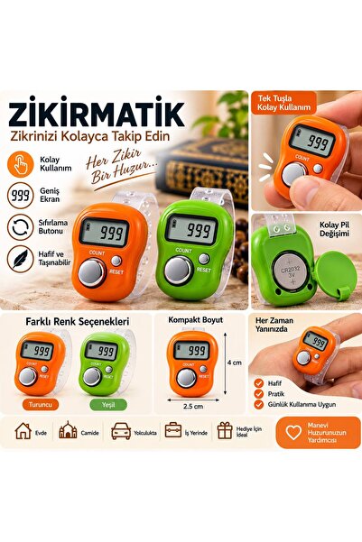 AYSTAR 1 Adet Dijital Zikirmatik Verir Yüzük Zikirmatik Sayaçmatik