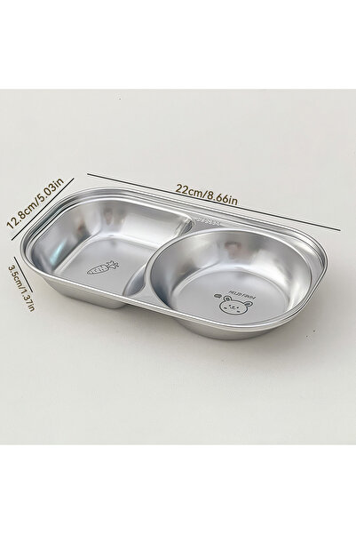WORTHBUY A Style Mini Cute Children Dinner Plate 304 Stainless Steel Divided ...