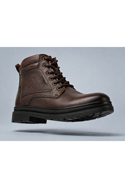 DASSLER Erkek Deri Yarım Bot Erkek Deri Soğuğa Dayanıklı İçi Kürklü Kışlık Or...