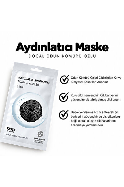 Aydınlatıcı Maske 23 gr –Odun Kömürü - Derinlemesine Temizleyici & Parlaklık