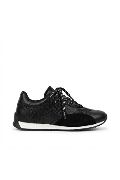 Zerenyus Zrne-009 Premium Black Lace-Up Women's Sneaker with Parachute Detail