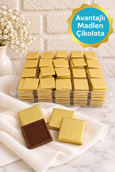 belchocolate Altın Sargılı Sütlü Madlen 70 Adet İkramlık Çikolata