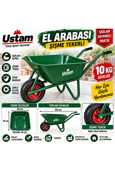 USTAM El Arabası Şişme Tekerli Tekne Ebatı:Boy :79 En :54 Derinlik :24 Cm Top...