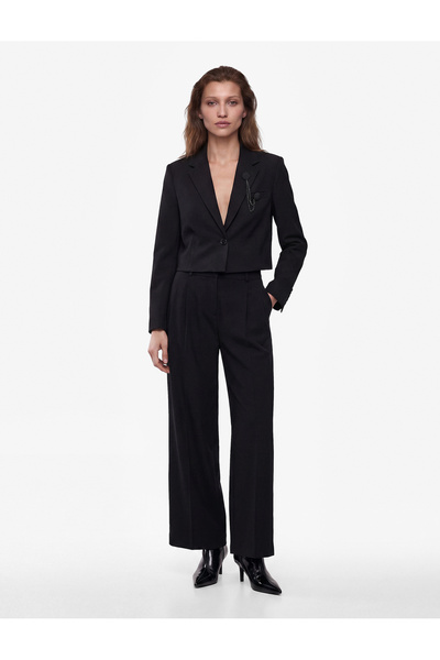 Koton Pocketed Loose-Fit Wide-Leg Fabric Baggy Pants