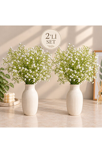 Naderi Çiçeği Naderi Çiçek 2 Adet Lüks Yapay Cipso Çiçeği Gypsophila Demeti S...