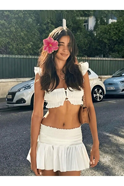 FloresDeCarnaval Tropik Havai Çiçekli Fuşya Saç Tokası