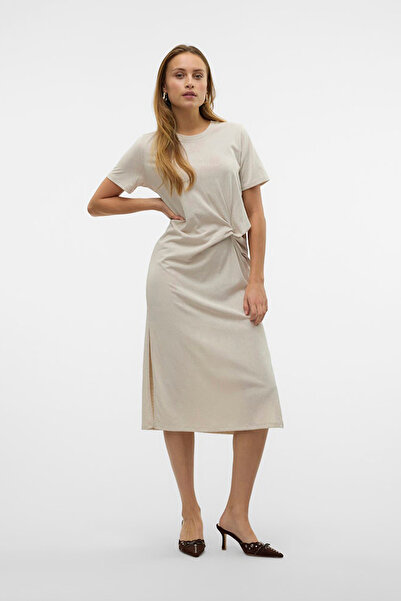 Vero Moda Women's Vmtass Short Sleeve O-Neck 7/8 Dress Jersey