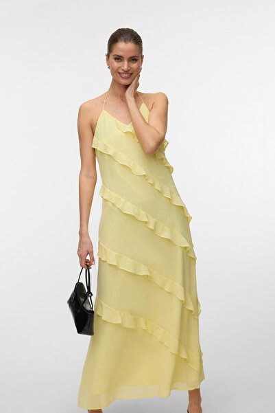 Vero Moda Women's VMMARJORIE Sleeveless Flounce Maxi Dress