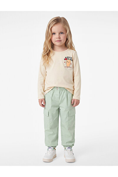 Koton Cotton Crew Neck Teddy Bear Printed Long Sleeve T-Shirt